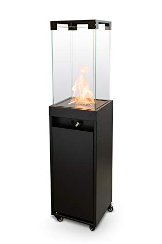 Planika - Faro - Gartenkamin Aussenkamin Terrasse Balkon Kamin Feuerstelle Outdoor Terrassenkamin Gaskamin Kamin Outdoor - bis zu 8 kW - Angetrieben Durch LPG - Eingebaute Rollen - Brenndauer 55 Std von Planika