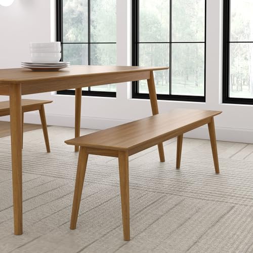 Plank+Beam 59 Zoll Mid Century Moderne Essbank, Holzbank für Esszimmer, moderne Eingangsbank, Esszimmerbank Pekannuss Plank+Beam 59 Zoll Mid Century Moderne Essbank, Holzbank für Esszimmer, moderne Eingangsbank, Esszimmerbank Pekannuss von Plank+Beam