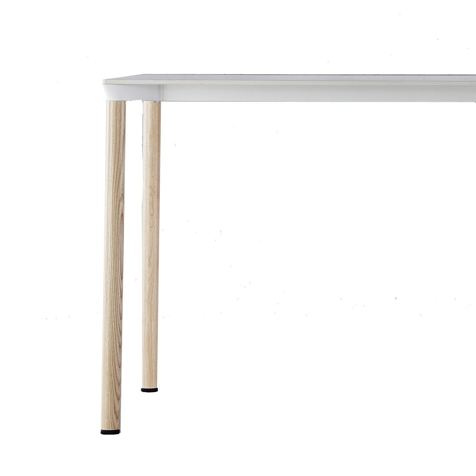 Plank - Monza Tisch 80x80x73cm - weiß/HPL FunderMax FH/LxBxH 80x80x73cm/Beine Esche natur lackiert von Plank