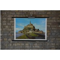 Mont-Saint-Michel, Normandie, Frankreich Original 1960Er Jahre Schulposter Kloster von PlanographicSociety