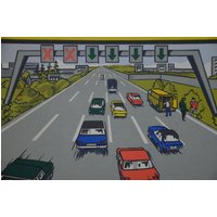 Original Vintage Lehrwandkarte Aus Einer Deutschen Fahrschule Parken Mercedes-Benz 1960Er Jahre Pop Art Autos Garage Autobahn Poster Comic von PlanographicSociety