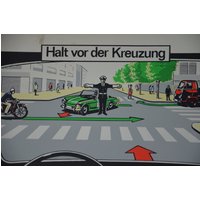 Polizei Post, Verkehrsordnung Original Vintage 1970Er Lehrkarte Lehrposter 70Er Jahre Grafik Design Mcm Illustration Druck Autos von PlanographicSociety