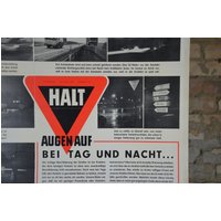 Verkehrssicherheit, Unfallverhütung Original Vintage 1950Er Lehrtafel Lehrposter Autos Tüv Fahren Nachts Antik Druck Scheinwerfer von PlanographicSociety