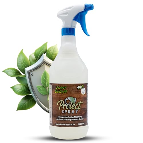 Plant BoOom Protect Spray Pflanzenschutz und Schädlingsbekämpfung I Anti-Austrocknung der Pflanze I Abwehr gegen Pilze, Mehltau, Läuse I Erhöht die Resistenz gegen Hitze und Kälte, 1 Liter von Plant BoOom