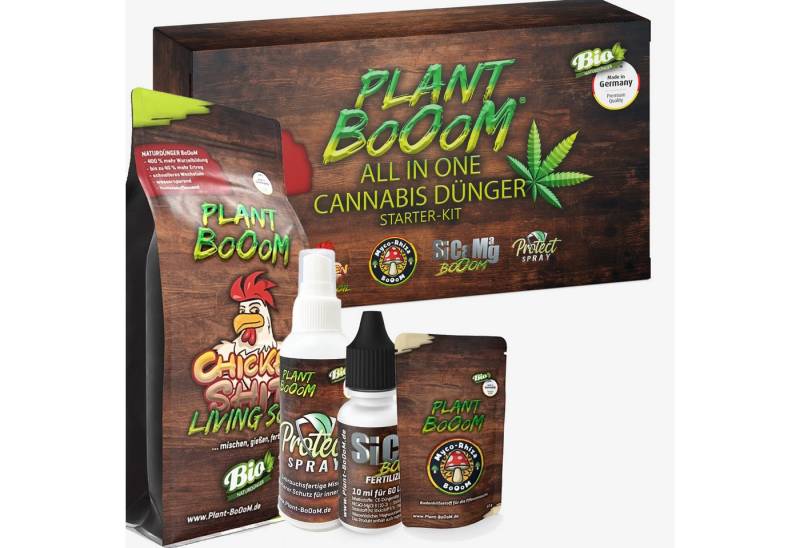 Plant Booom Spezialdünger All In One Cannabis Dünger Starter Set, Set, 1-St., Wurzel-Stärkung Pulver I Pflanzenbooster für mehr Ertrag von Plant Booom
