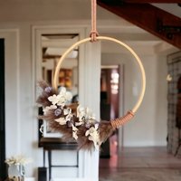 Trockenblumenkranz Ca. 20 cm, Trockenblumenkranz Türkranz Ring Trockenblumen Boho Floral Hooptrockenblumenring Kranz Frühling von Plantarelle