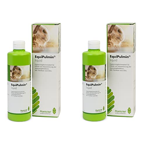 PlantaVet EquiPulmin Liquid | Doppelpack | 2 x 500 ml | Ergänzungsfuttermittel für Pferde | Zur Unterstützung der Atemwegsfunktion | Mit Efeu- und Thymianextrakt | Mit Dextrose PlantaVet EquiPulmin Liquid | Doppelpack | 2 x 500 ml | Ergänzungsfuttermittel für Pferde | Zur Unterstützung der Atemwegsfunktion | Mit Efeu- und Thymianextrakt | Mit Dextrose von PlantaVet