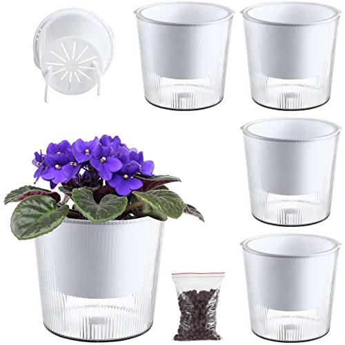 Selbstbewässernde Pflanzgefäße und Töpfe für Zimmerpflanzen, transparent, 16,5 cm, 6 Stück von Planterhoma