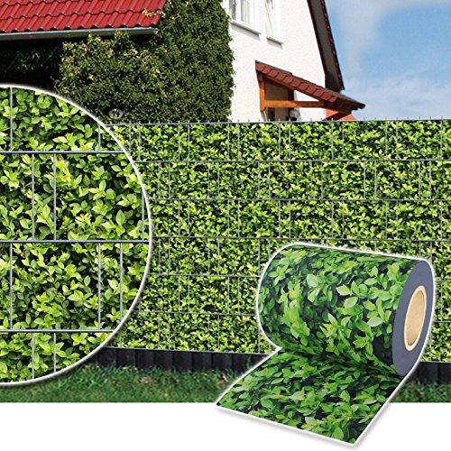 Plantiflex Sichtschutz Rolle 35m Blickdicht PVC Zaunfolie Windschutz für Doppelstabmatten Zaun (Buchsbaum) von Plantiflex