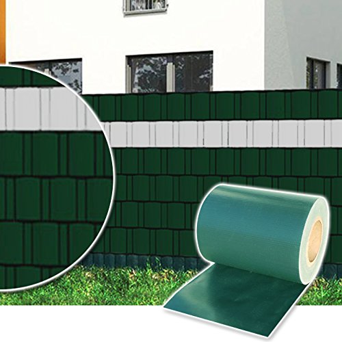 Plantiflex Sichtschutz Rolle 35m Blickdicht PVC Zaunfolie Windschutz für Doppelstabmatten Zaun (Grün) von Plantiflex