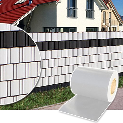 Plantiflex Sichtschutz Rolle 35m Blickdicht PVC Zaunfolie Windschutz für Doppelstabmatten Zaun (Weiß) von Plantiflex