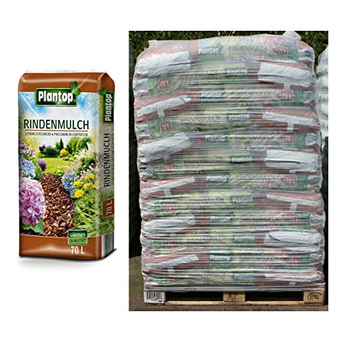 Plantop 20 Sack Rindenmulch á 70 Liter = 1400 Liter Mulch in Gärtnerqualität von Plantop