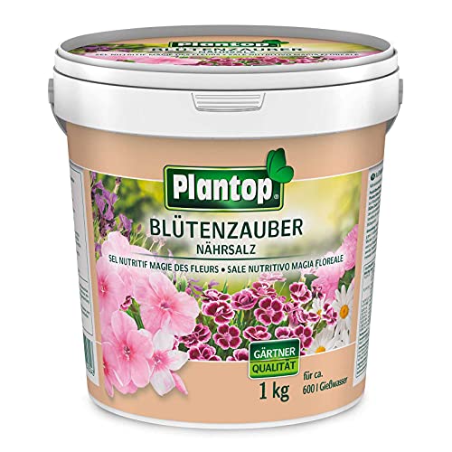 Plantop BlütenZauber Nährsalzkonzentrat zur Flüssigdüngung, NPK 15+11+15(+2), 1kg für ca. 600 Liter Düngerlösung von Plantop