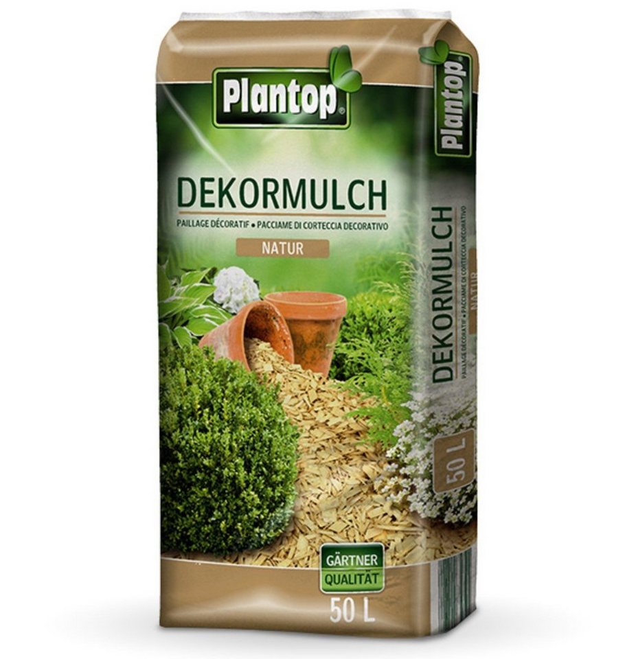 Plantop Blumenerde PLANTOP Dekor-Mulch natur, Körnung 10-40mm, 50 Ltr von Plantop
