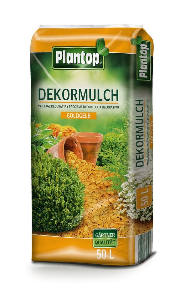 Plantop Blumenerde PLANTOP Dekormulch goldgelb, 50 Ltr von Plantop