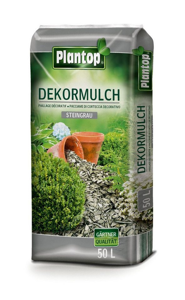 Plantop Blumenerde PLANTOP Dekormulch steingrau, 50 Ltr von Plantop