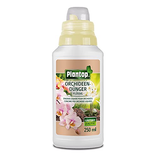 Plantop Orchideendünger, Flüssige Spezialnahrung für alle Orchideenarten 250 ml, Pflanzendünger mit Dosierhilfe von Plantop