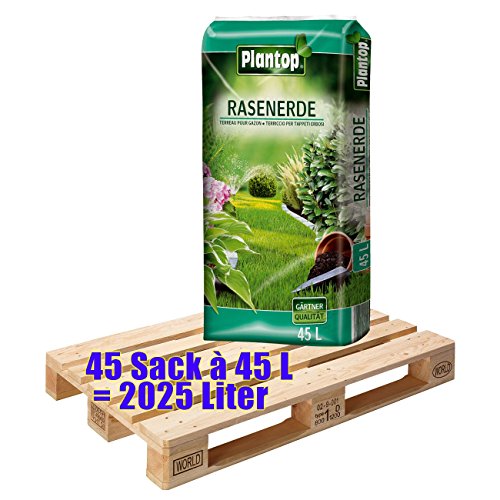 Plantop Rasenerde 45 Sack á 45L 2025 Liter Qualitäts-Rasensubstrat Rollrasenerde von Plantop