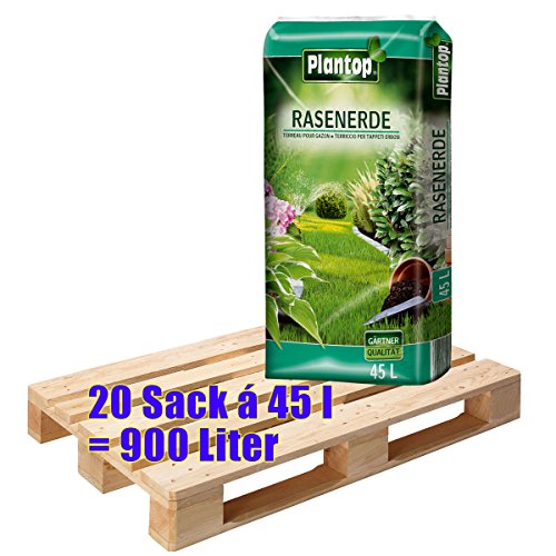 Rasenerde Plantop 20 Sack je 45 Liter = 900 Liter Qualitäts-Rasensubstrat aus Bayern von Plantop