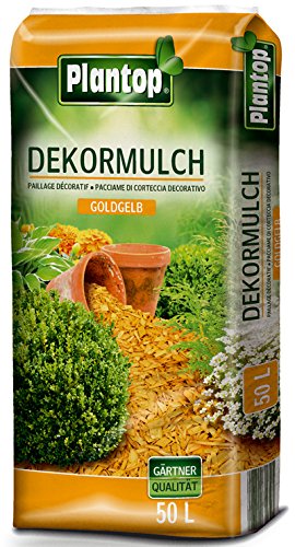 Rindenmulch Dekor 50 Liter Goldgelb Garten Deko-Mulch Dekormulch Plantop Gelb von Plantop