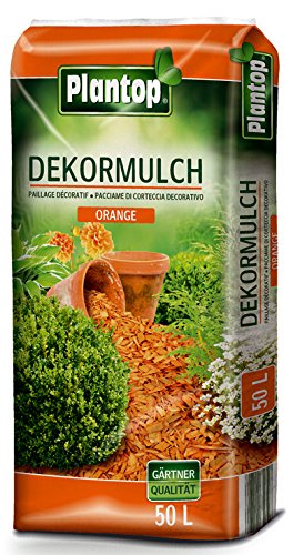 Rindenmulch Dekor 50 Liter Orange Deko Mulch Garten Dekormulch Plantop von Plantop