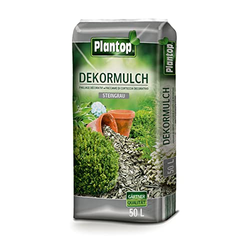 Plantop Rindenmulch Dekor 50 Liter Steingrau Deko-Mulch Dekormulch grau von Plantop