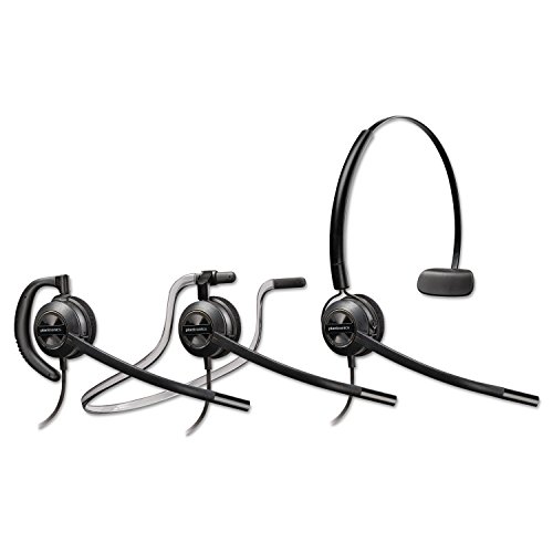 Plantronics - EncorePro HW540 Convertible Headet, kabelgebundenes Convertible (3 Tragevarianten), Headset mit Boom-Mikrofon, zum Verbinden mit Ihrem PC und/oder Schreibtisch von Poly