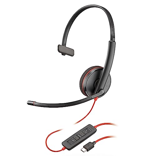 Schnurgebundenes USB-C-Headset Poly Blackwire 3210 – Noise Cancelling-Mikrofon – Ein-Ohr-Design – Verbindung mit PC/Mac über USB-C oder USB-A – Kompatibel mit Teams, Zoom Schnurgebundenes USB-C-Headset Poly Blackwire 3210 – Noise Cancelling-Mikrofon – Ein-Ohr-Design – Verbindung mit PC/Mac über USB-C oder USB-A – Kompatibel mit Teams, Zoom von Plantronics