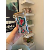 Glass Cup "Caladium Raspberry Moon" von PlantsCoffeeandco