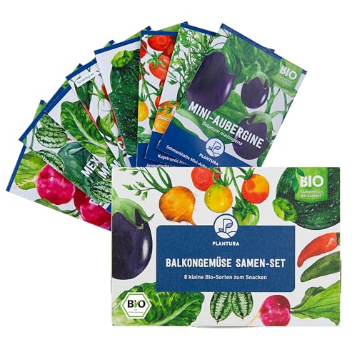 Plantura Bio-Balkongemüse Samen-Set, samenfest & Bio, 8 Mini-Sorten zum Snacken Plantura Bio-Balkongemüse Samen-Set, samenfest & Bio, 8 Mini-Sorten zum Snacken von Plantura