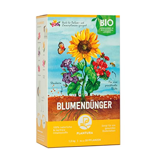 Plantura Bio Blumendünger mit 3 Monaten Langzeitwirkung, 1,5 kg, für den Garten & Balkon-Pflanzen, für eine prächtige Blüte, gut für den Boden, unbedenklich für Haus- & Gartentiere von Plantura