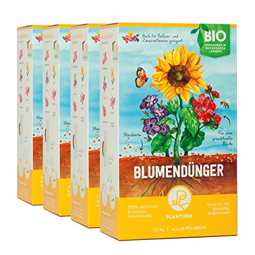 Plantura Bio Blumendünger mit 3 Monaten Langzeitwirkung, 6 kg, für den Garten & Balkon-Pflanzen, für eine prächtige Blüte, gut für den Boden, unbedenklich für Haus- & Gartentiere von Plantura