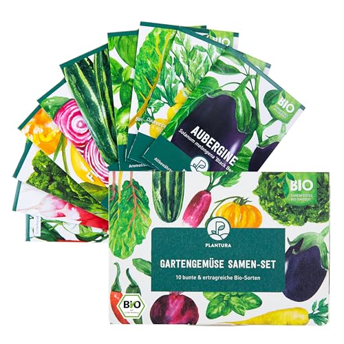 Plantura Bio-Gartengemüse Samen-Set, samenfest & Bio, 10 ertragreiche Sorten für Beet & Hochbeet von Plantura