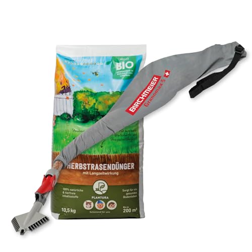 Plantura Bio-Herbstrasendünger, 10,5 kg für 200 m² + Birchmeier Granomax 5 Streugerät Plantura Bio-Herbstrasendünger, 10,5 kg für 200 m² + Birchmeier Granomax 5 Streugerät von Plantura