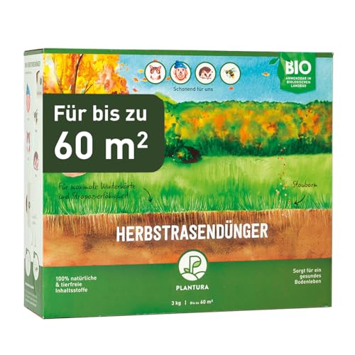 Plantura Bio-Herbstrasendünger, 3 Monate Langzeitwirkung, für maximale Winterhärte, 60 m², 3 kg von Plantura