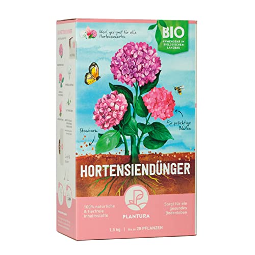Plantura Bio-Hortensiendünger mit Langzeitwirkung, für Topf & Beet, tierfrei & Bio, 1,5 kg von Plantura