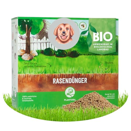 Plantura Bio-Rasendünger für Frühjahr und Sommer, 3 kg für 70 m², 3 Monate Langzeitwirkung, staubarmes Granulat von Plantura