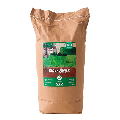 Plantura Bio-Rasendünger in Papierverpackung, 3 Monate Langzeitwirkung, 10,5 kg für 250 m² von Plantura