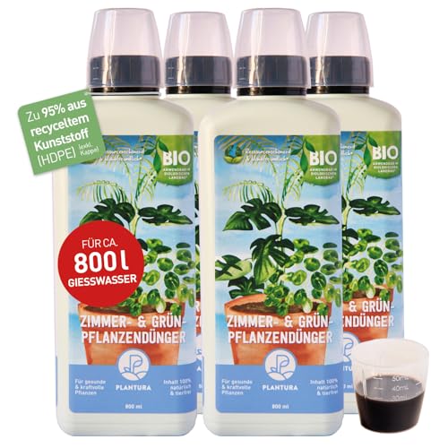 Plantura Bio-Zimmer- & Grünpflanzendünger, Flüssigdünger für Zimmerpflanzen & Palmen, 3,2 L von Plantura