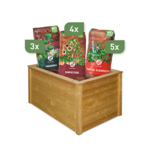 Plantura Hochbeet-Set, komplettes Set aus Holz-Hochbeet und Füllung, 120 x 80 x 80 cm Plantura Hochbeet-Set, komplettes Set aus Holz-Hochbeet und Füllung, 120 x 80 x 80 cm von Plantura