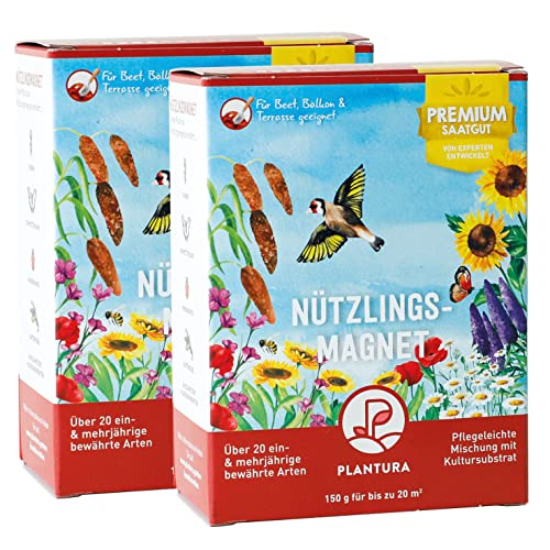 Plantura Nützlingsmagnet, 300 g, Premium-Saatgut für Nützlingswiese, EIN- & mehrjährige Blumenmischung für Beet & Topf von Plantura