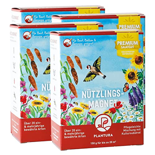 Plantura Nützlingsmagnet, 600 g, Premium-Saatgut für Nützlingswiese, EIN- & mehrjährige Blumenmischung für Beet & Topf von Plantura