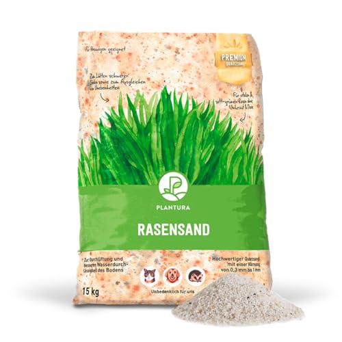 Plantura Premium Rasensand, 15 kg für 7,5 m², reiner Quarzsand, feine Körnung von 0,3-1 mm von Plantura