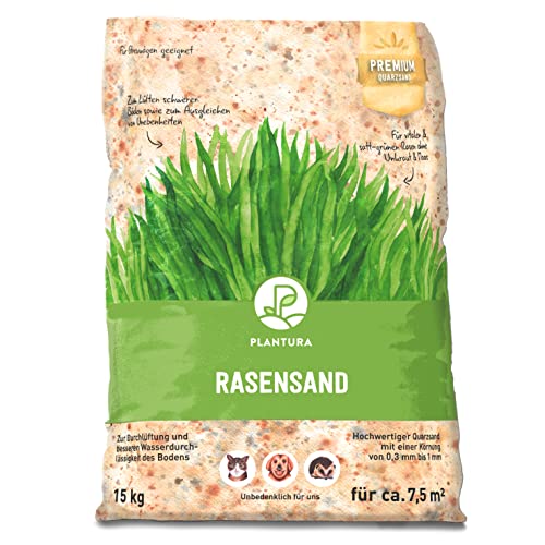 Plantura Premium Rasensand, 15 kg für 7,5 m², reiner Quarzsand, feine Körnung von 0,3-1 mm von Plantura