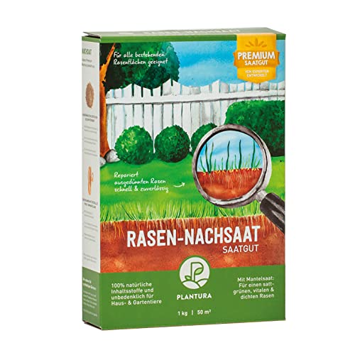 Plantura Rasen-Nachsaat, schnellkeimendes Premium-Saatgut mit Mantelsaat, 1 kg für 50 m² Plantura Rasen-Nachsaat, schnellkeimendes Premium-Saatgut mit Mantelsaat, 1 kg für 50 m² von Plantura