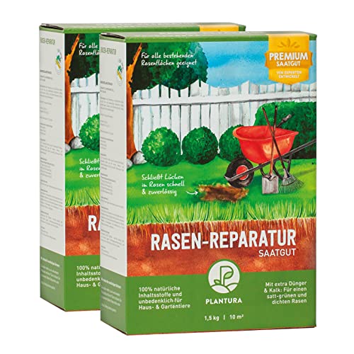 Plantura Rasen-Reparatur, 3 kg, Premium-Saatgut zur Rasenausbesserung, mit Dünger & Kalk Plantura Rasen-Reparatur, 3 kg, Premium-Saatgut zur Rasenausbesserung, mit Dünger & Kalk von Plantura