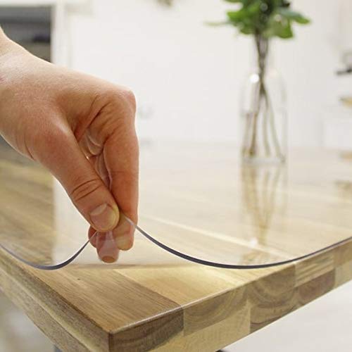 Tischfolie 2mm Transparent - Maß nach Wunsch - Klar Tischdecke Tischschutz Schutzfolie Abwaschbar weich PVC Kunststoffplatte (100x160cm) von Plas-Tex
