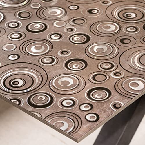 Tischfolie mit Kreise-Muster Bedruckt - Maß nach Wunsch - Transparent Klar Tischdecke Tischschutz Schutzfolie Abwaschbar weich PVC (80x160cm) von Plas-Tex