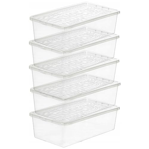 Plast Team Basic Schuhbox Transparent 5x Frauenschuhkarton Schuhkarton Schuhbehälter Aufbewahrungsbehälter von Plast Team