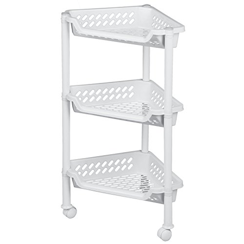 Plast Team Dreikant-Trolley mit 3 Körben, Weiß, Einheitsgröße von Plast Team